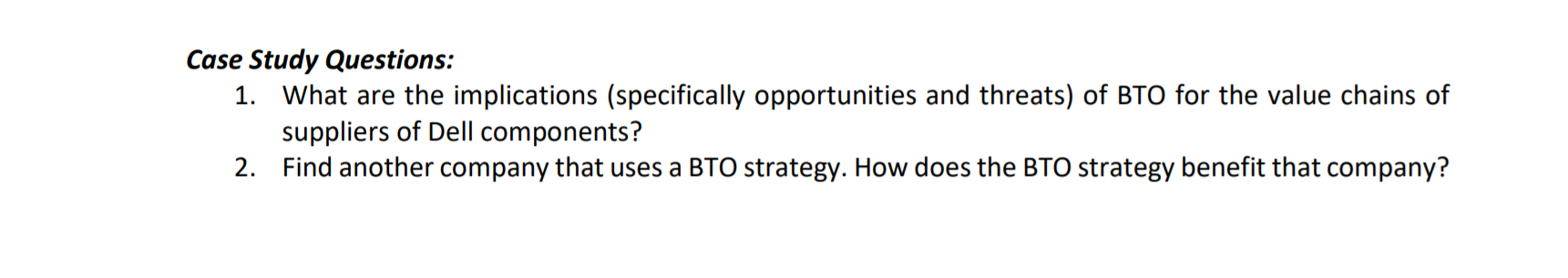 Case Study Questions: 1. What are the
