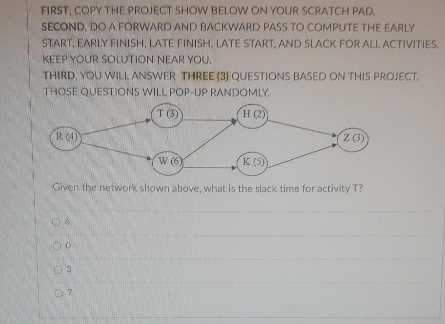 FIRST, COPY THE PROJECT SHOW BELOW ON YOUR