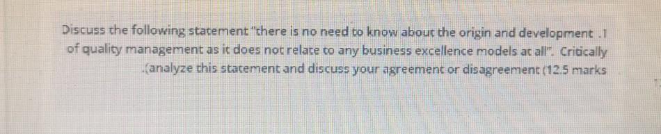 Discuss the following statement "there is no need