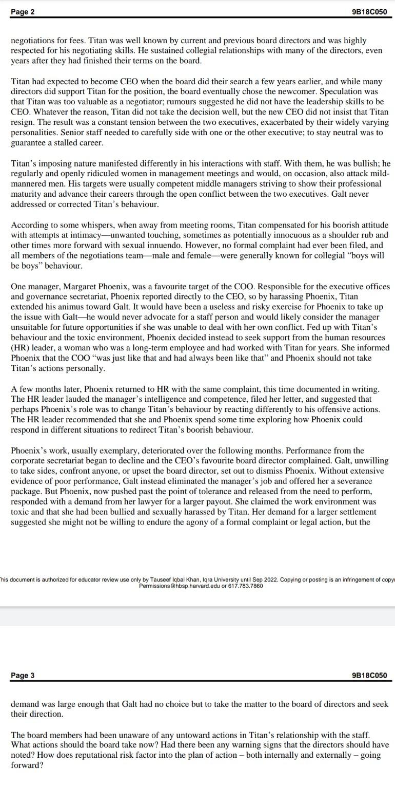 Questions 5. What could the board do to prevent