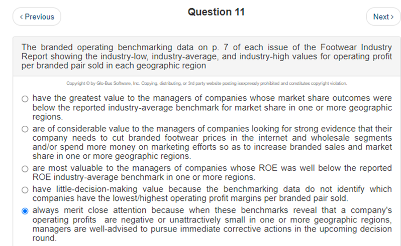 Is chosen selection correct? Question 11 <