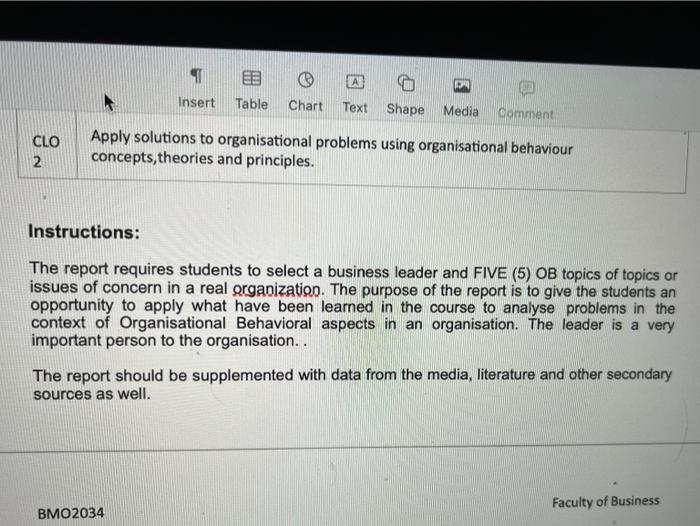Insert Table Chart Text Shape Media Comment CLO 2
