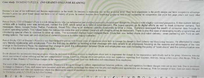 Below is a case study with two different