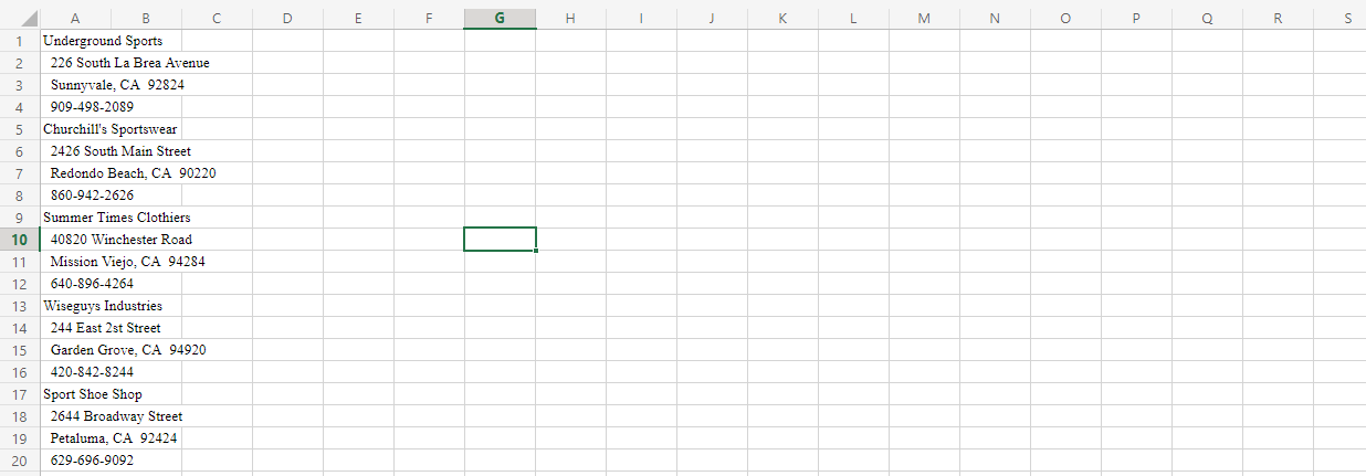 The assignment is to get this information into a