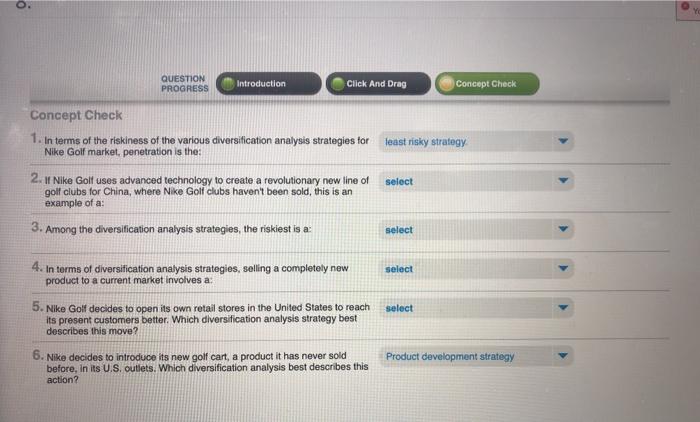 . QUESTION PROGRESS Introduction Click And Drag