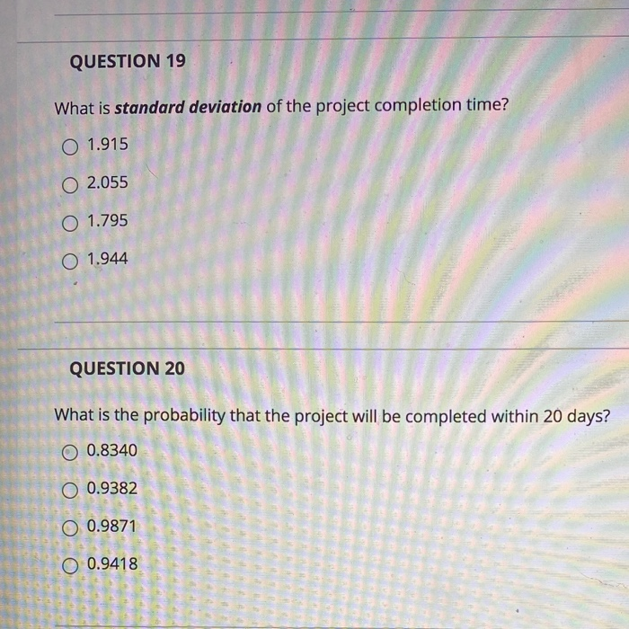 Informations for Problems 18-20. The following is