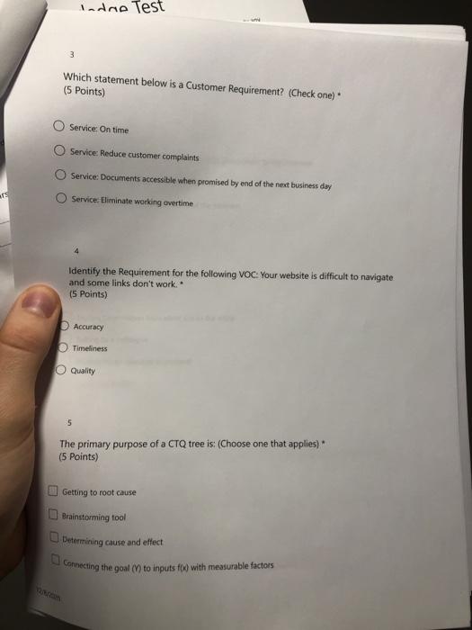 Ladne Test 3 Which statement below is a Customer