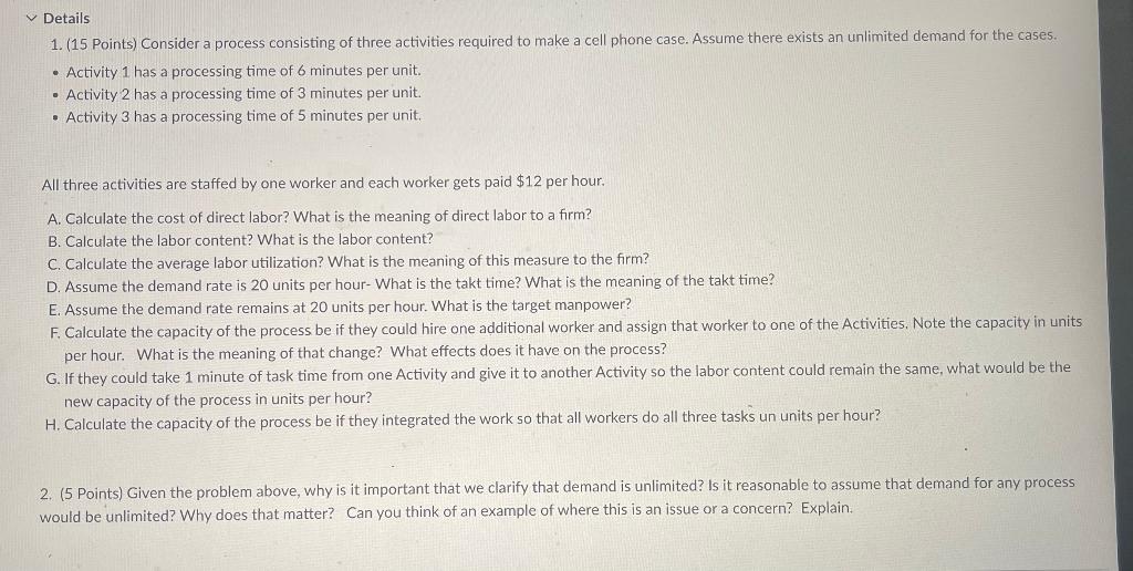 1. (15 Points) Consider a process consisting of