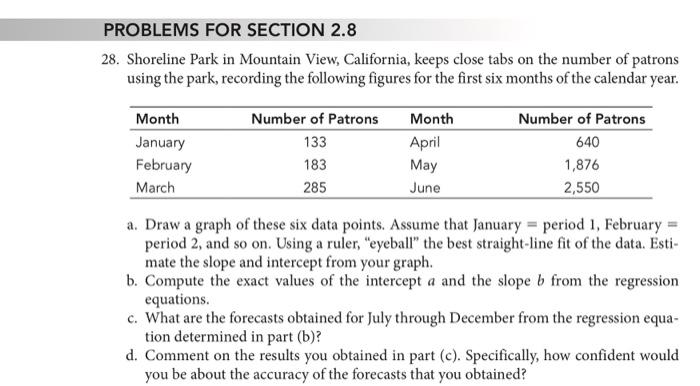 PROBLEMS FOR SECTION 2.8 28. Shoreline Park in