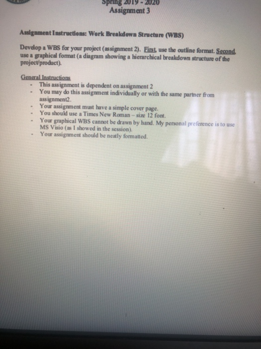 Spring 2014-2020 Assignment 3 Assignment