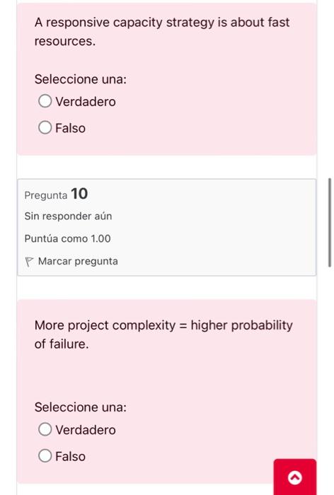 true or false A responsive capacity strategy is