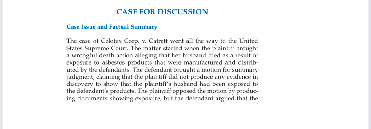 Online Discussion: Chapter Seven: Case for