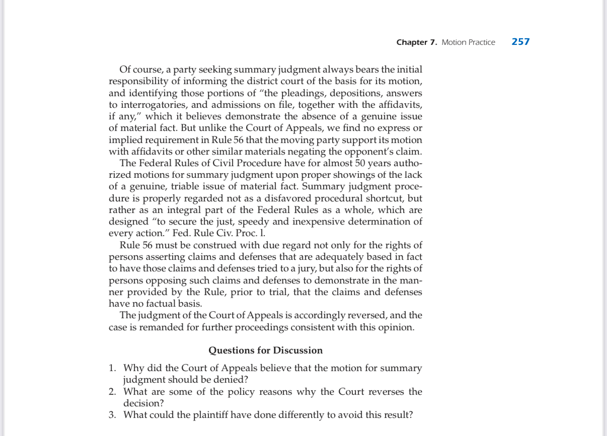 Online Discussion: Chapter Seven: Case for