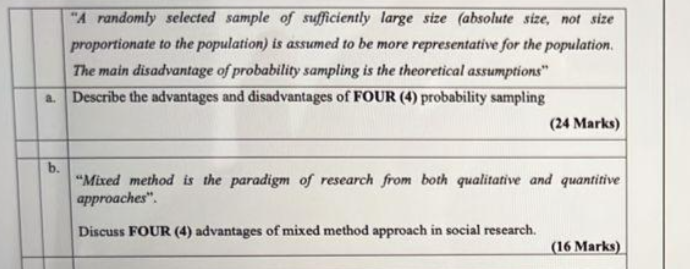 "A randomly selected sample of sufficiently large