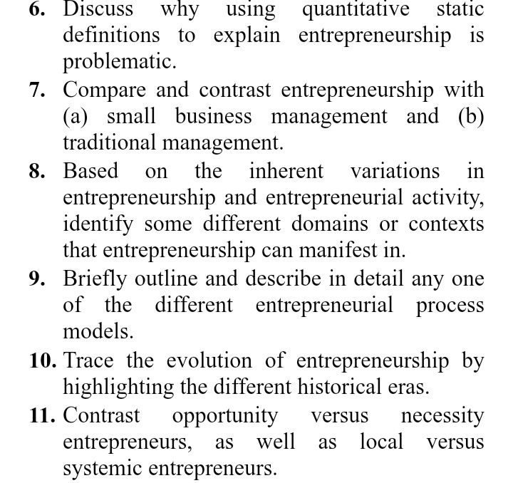 6. Discuss why using quantitative static
