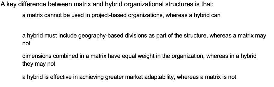 A key difference between matrix and hybrid