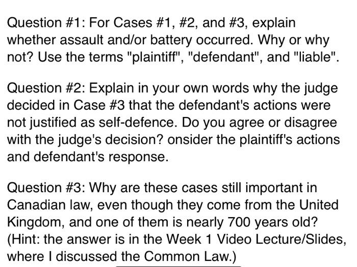 Questions for Cases #13; Question at For Cases #2