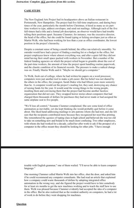 CASE STUDY The New England Arts Project had its