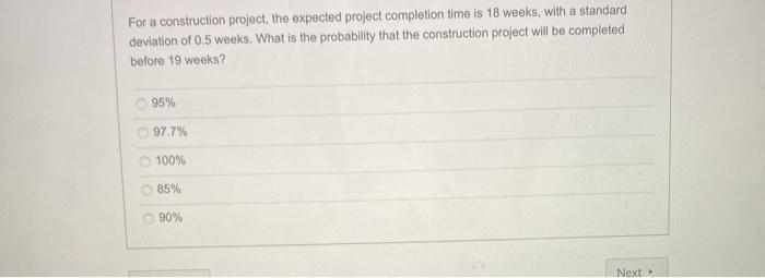 For a construction project, the expected project