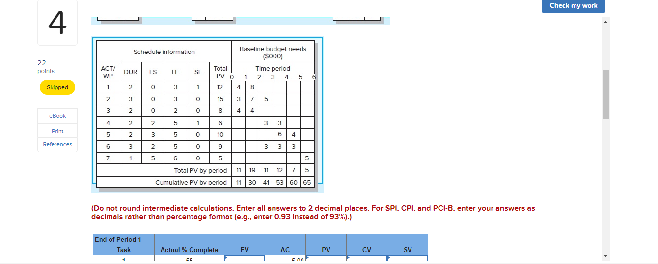4 EX13-5 (Algo) Given the project network and