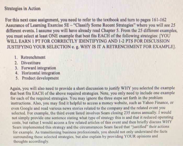 Strategies in Action For this next case