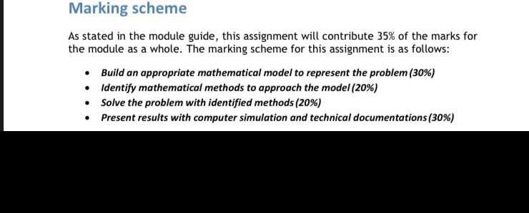 Marking scheme As stated in the module guide,