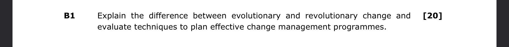 B1 [20] Explain the difference between