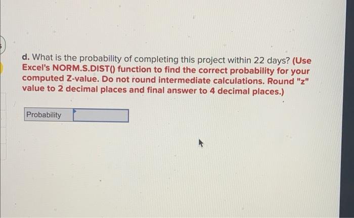 The following represents a project that should be