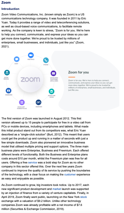 Questions: Applying concepts, explain how Zoom