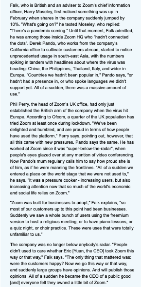 Questions: Applying concepts, explain how Zoom