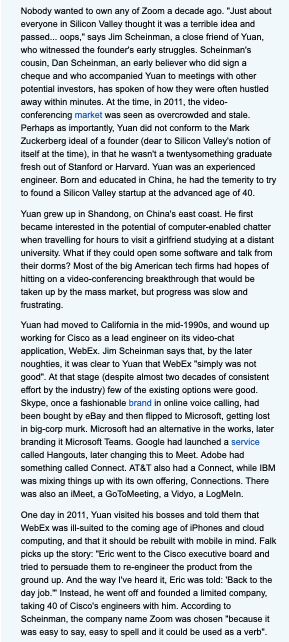 Questions: Applying concepts, explain how Zoom
