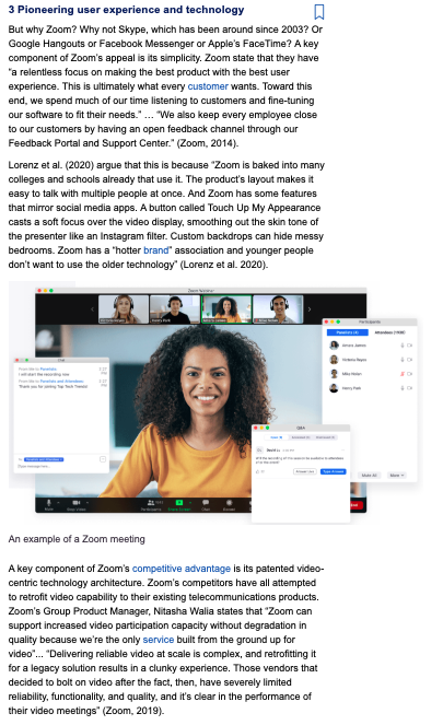 Questions: Applying concepts, explain how Zoom