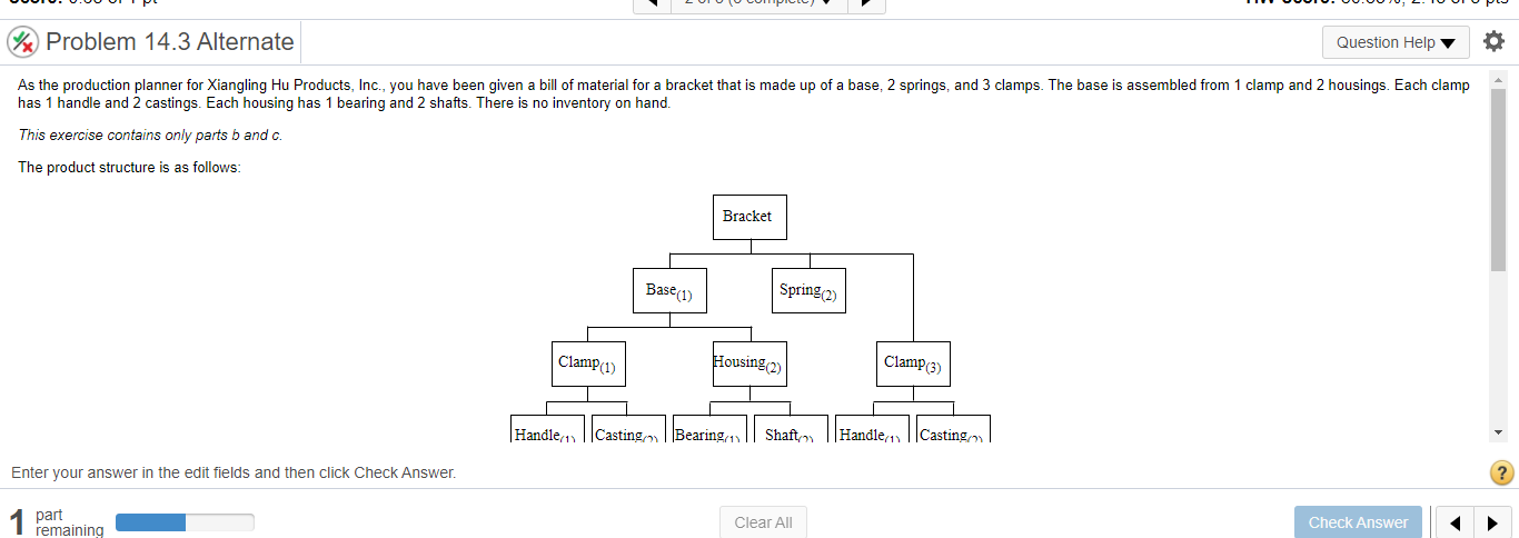 % Problem 14.3 Alternate Question Help As the