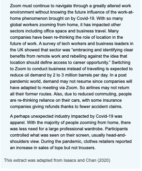 Questions: Applying concepts, explain how Zoom