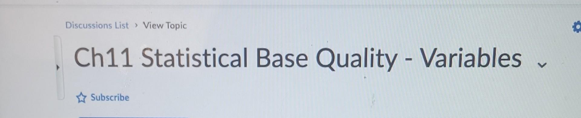 Ch11 Statistical Base Quality - Variables