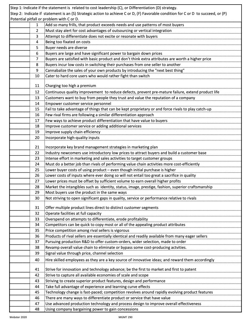 3 Step 1: Indicate if the statement is related to