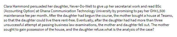 Clara Hammond persuaded her daughter,