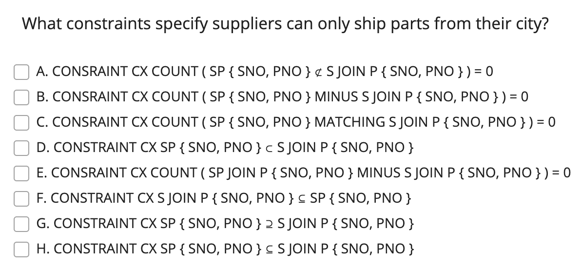 There can be multiple answers correct! Please