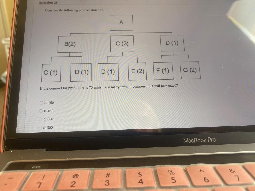 Question 29 Consider the following product