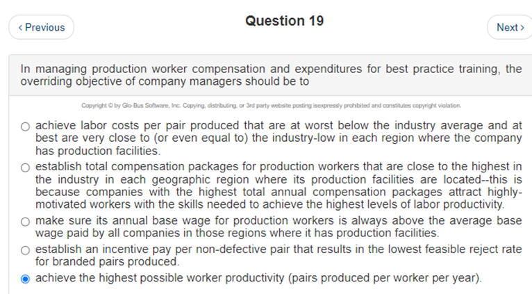 Is chosen selection correct? < Previous Question