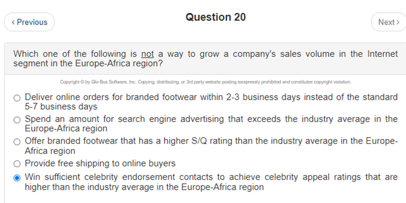 Is chosen selection correct? < Previous Question