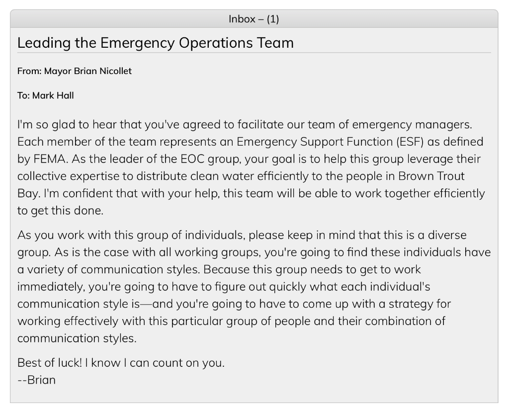 Based on the communications that you have