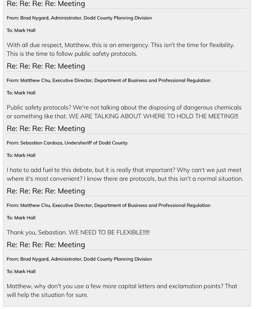 Based on the communications that you have