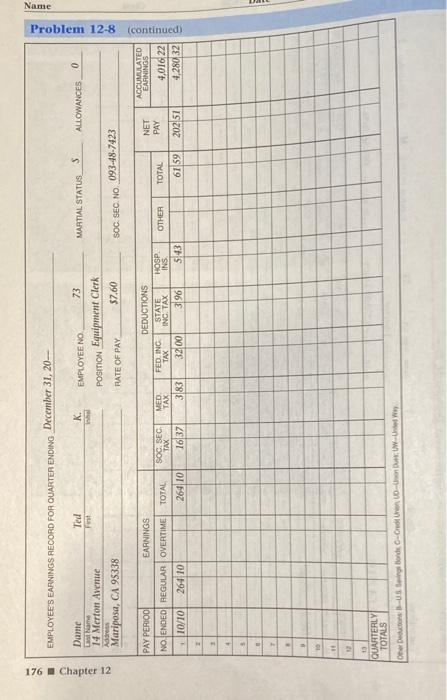 Date Class Problem 12-8 Preparing the Payroll