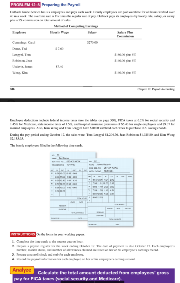 Date Class Problem 12-8 Preparing the Payroll