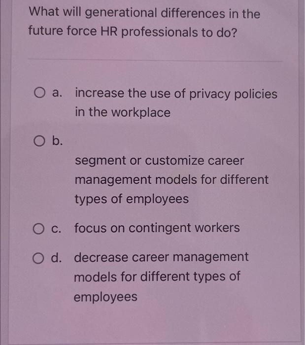 What will generational differences in the future