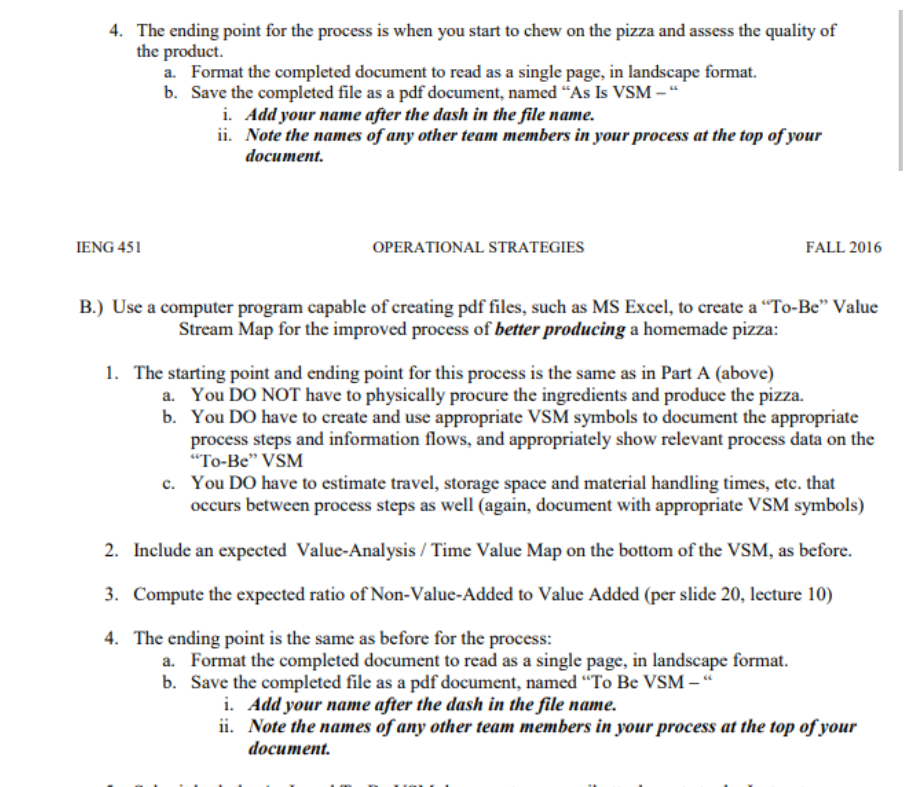 ASSIGNMENT: VALUE STREAM MAPPING - AS IS AND TO