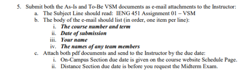 ASSIGNMENT: VALUE STREAM MAPPING - AS IS AND TO