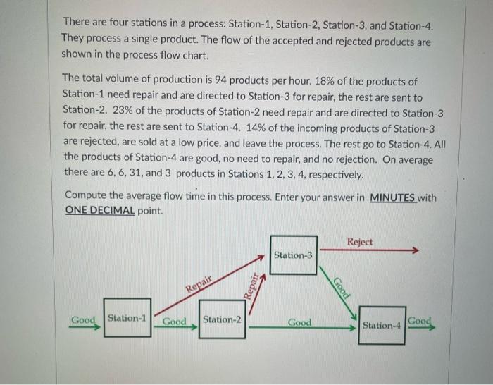 There are four stations in a process: Station-1,