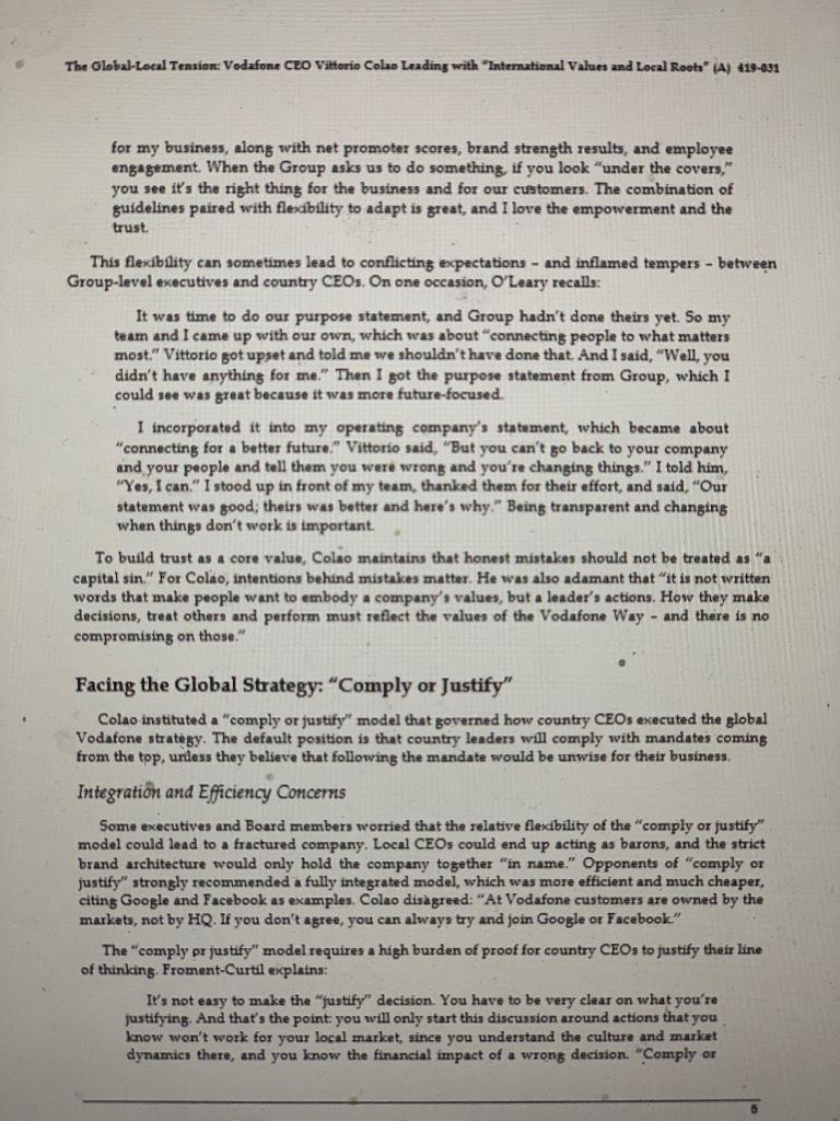 Case Study : The Global/ Local tension at